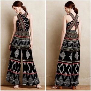 Elevenses Black and Red Geometric Jumpsuit